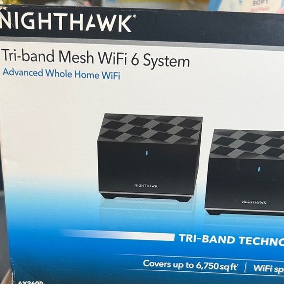 Netgear Nighthawk Black Tri-band WiFi 6 Router - Picture 1 of 3